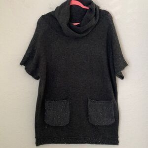 Picadilly Cowl Neck Embellished Lurix Oversized Top Size M-L